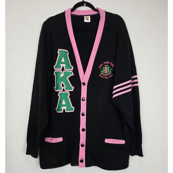 Alpha Kappa Alpha (AKA) Sorority Black Cardigan Sweater, Size 3XL, EUC - Picture 9 of 9